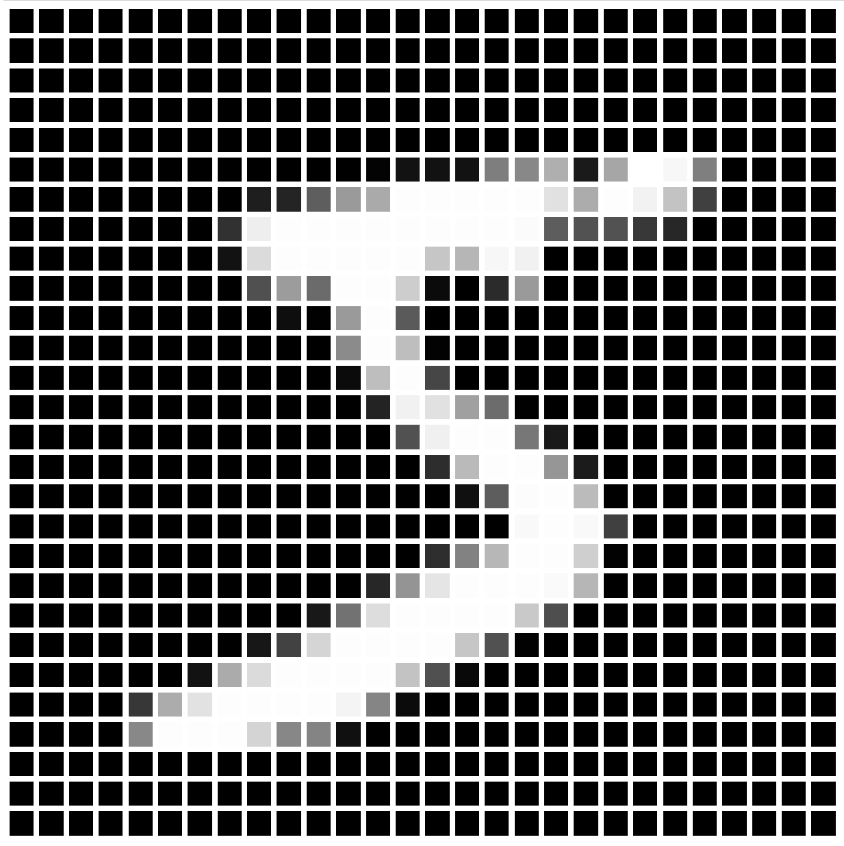 MNIST学習データの1枚目。手書き数字の5